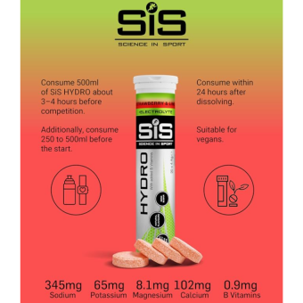 SIS Vitamin B + Electrolyte Tablets Strawberry Lime (20 tab)