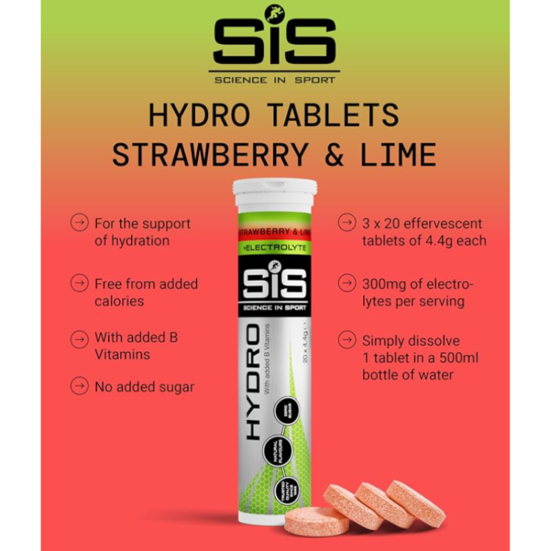 SIS Vitamin B + Electrolyte Tablets Strawberry Lime (20 tab)