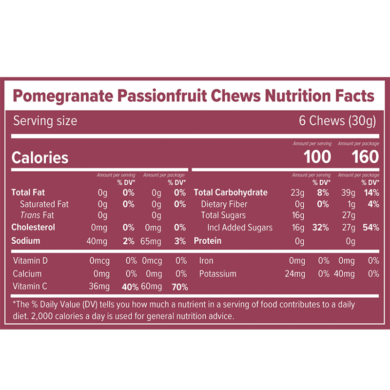Honey Stinger Energy Chews Pomegranate 50 gr (1 packet)