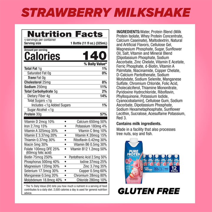 Protein Shake Strawberry Milkshake 30g