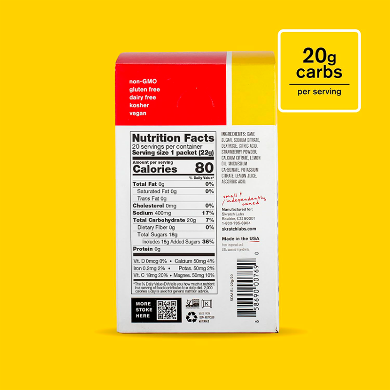 Skratch Hydration Strawberry Lemonade 22 gr (1 Stick Pack)