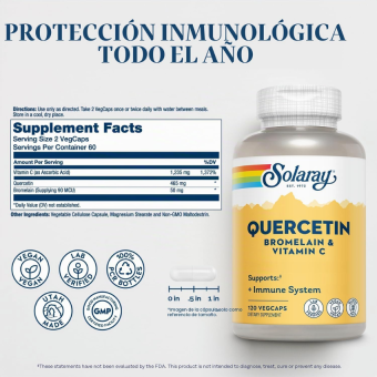 Solaray Quercetin, Bromelain & Vitamin C Complex (120 veg cap)