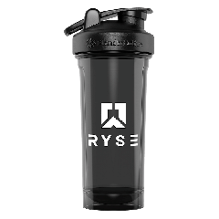 Ryse Shaker Bottle With Wire Whisk BlenderBall Black (28 Fl Oz.)